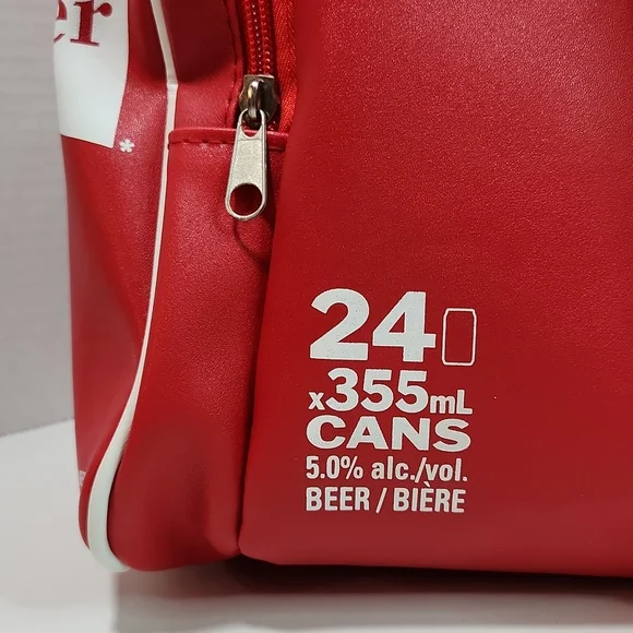 Faux Leather Red Budweiser Soft-sided Cooler Bag - Picture 9 of 12